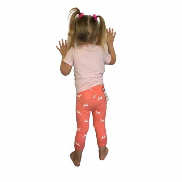 Cat & Jack Bottoms Cat Jack Leggings Lot Of 2 Pink Unicorn Leggings